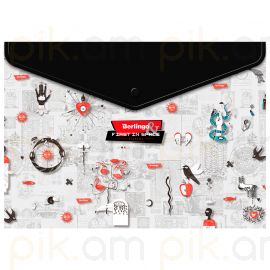 Թղթապանակ կոճակով Berlingo "First in Space" A4