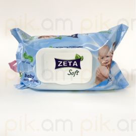 Մանկական խոնավ անձեռոցիկ Zeta Soft 72 հատ