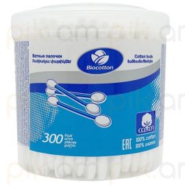 Բամբակյա փայտիկներ Biocotton տուփով 300 հատ