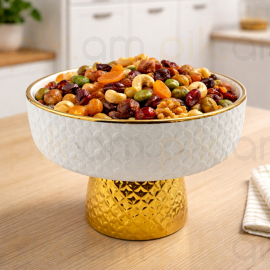 Մրգաման Կերամիկական Շեղանկյուն Ոսկեգույն եզրերով Կլոր XZ-6493