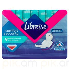 
Կանացի միջադիր Libresse Maxi Long Soft 9 հատ
