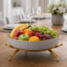 Մրգաման Մետաղական տակդիրով Ոսկեգույն Գծավոր Կլոր XZ-6422