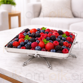 Մրգաման Մետաղական տակդիրով Արծաթագույն Քառակուսի Ցածր XZ-6447