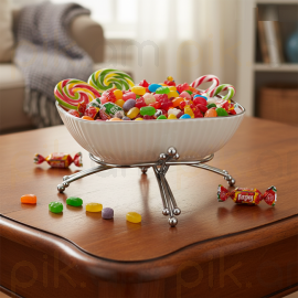 Մրգաման Մետաղական տակդիրով Արծաթագույն Օվալ XZ-6444