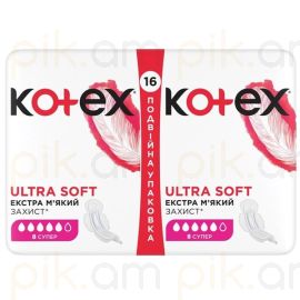 Կանացի միջադիր Kotex Ultra Soft Super 16 հատ