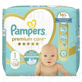 Մանկական Տակդիր Pampers Premium Care N1 (2-5 կգ) 26 հատ