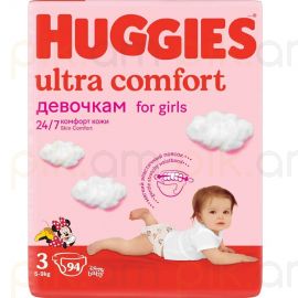 Մանկական տակդիր Huggies Ultra Comfort N3 (5-9 կգ), 94 հատ աղջկա