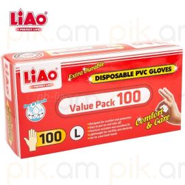 Ձեռնոցներ մեկանգամյա օգտագործման Liao H130060 L 100հատ