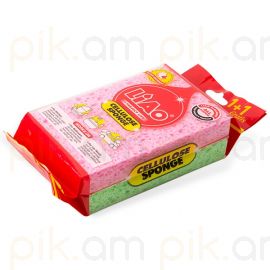 Սպունգ սպասք լվանալու համար Liao 14սմ*9սմ*1,9սմ  2հատ G130065