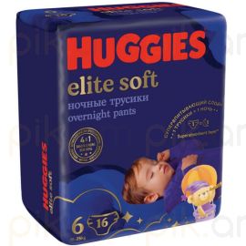 Մանկական տակդիր-վարտիք գիշերային Huggies Elite Soft N5 (15-25կգ), 16 հատ