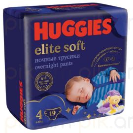 Մանկական տակդիր-վարտիք գիշերային Huggies Elite Soft N4 (9-14կգ), 19 հատ