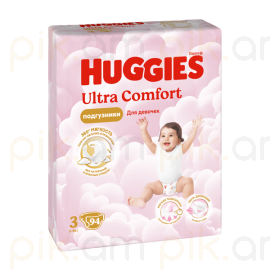 Մանկական տակդիր Huggies Ultra Comfort N3 (5-9 կգ), 94 հատ աղջկա