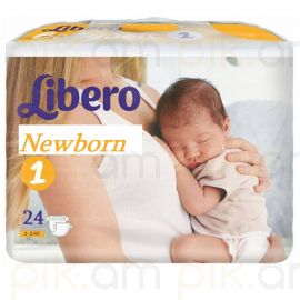 Մանկական տակդիր Libero Newborn N1 (2-5կգ), 24 հատ
