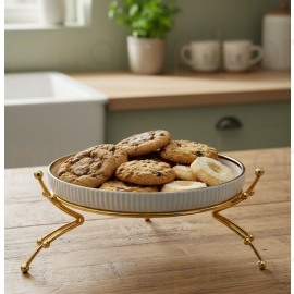 Մրգաման Մետաղական տակդիրով Ոսկեգույն Գծավոր Կլոր Ցածր XZ-6419