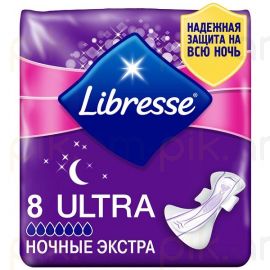 Կանացի միջադիր Libresse Ultra Extra Goodnight 8 հատ