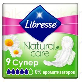 Կանացի միջադիր Libresse Natural Care Ultra Clip Super 9 հատ