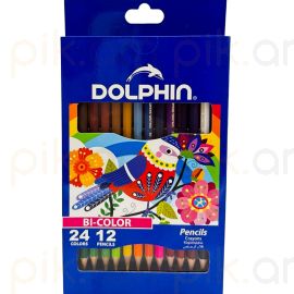 Գունավոր մատիտներ Dolphin երկկողմանի BC-727 12/24 հատ