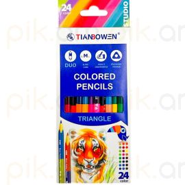 Գունավոր մատիտներ Tianbowen TB-8894-14 Երկկողմանի 24 գույն