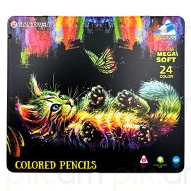 Գունավոր մատիտներ Tianbowen TB-918-24 24 գույն