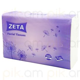 Անձեռոցիկ Zeta 200հատ 2շերտ