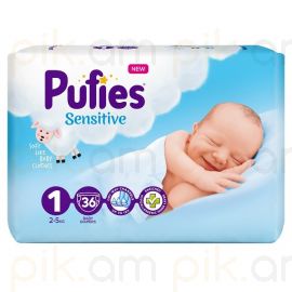 Մանկական տակդիր Pufies Sensitive N1 (2-5կգ) 36 հատ