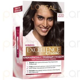 Մազի ներկ L'Oreal Paris Excellence №200 Темно-коричневый