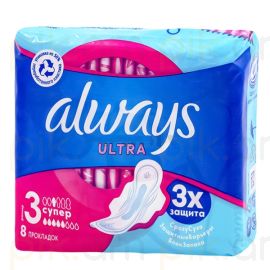 Կանացի միջադիր Always Ultra Super 8 հատ