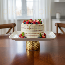 Մրգաման կերամիկական Ոսկեգույն եզրերով Շեղանկյուն 12սմ XZ-6503