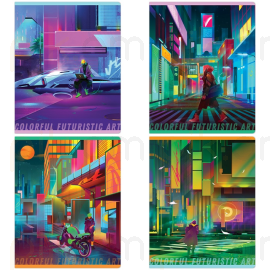 Տետր Greenwich Line "Colorful futuristic art" А5 48 թերթ